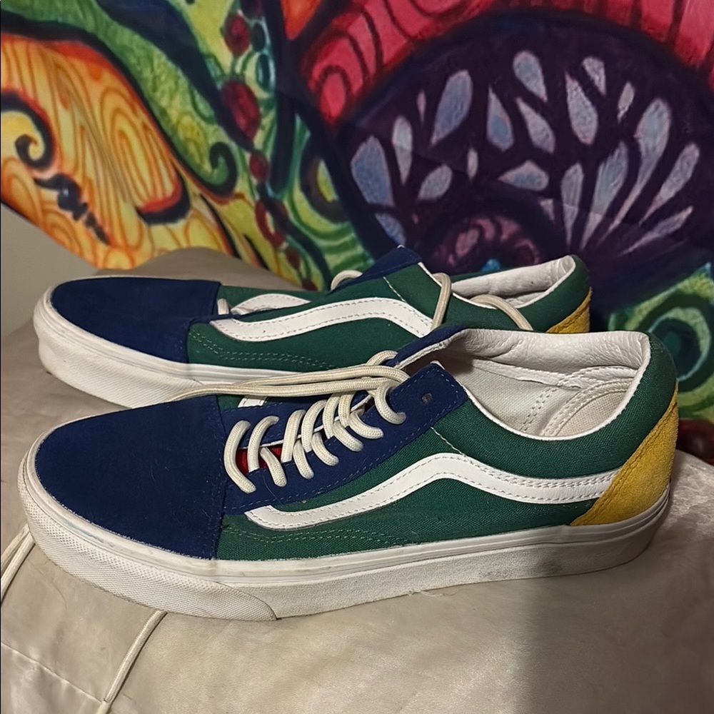Vans Blue and Green Sneakers Classic Design